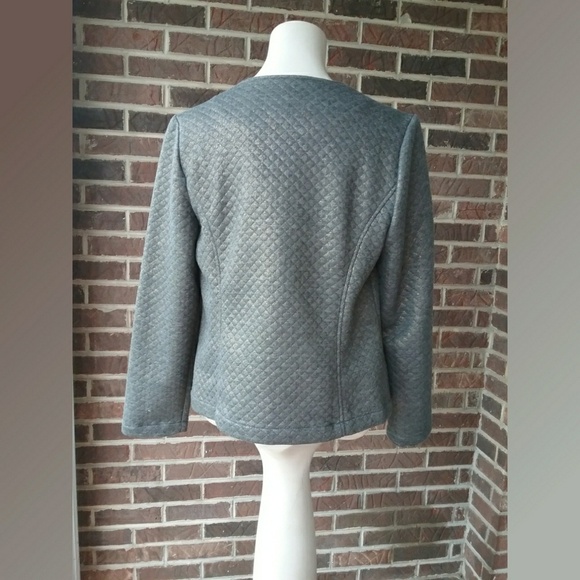 Chico's Gray Quilted Gold Shimmer Jacket - Picture 3 of 7